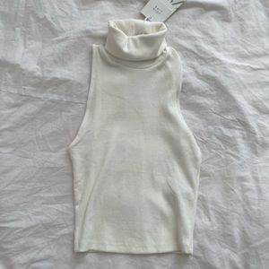 Zara turtleneck tank top in white
